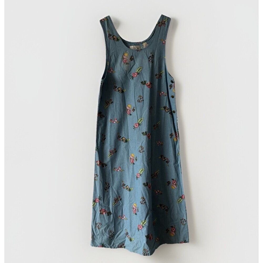 Vintage Mandal Bay Maxi‎ Dress Tropical Resort Sea Shells Hawaiian Women’s L NWT